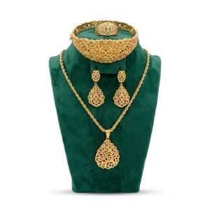 Parure Royale "Dentelle d'Or" - bijou femme dore en acier inoxydable Maison Zayna