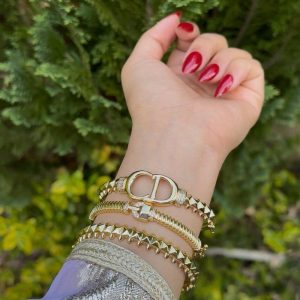 Trio de Bracelets Luxe D-SIGN en Acier Inoxydable Or - bijou femme dore en acier inoxydable Maison Zayna
