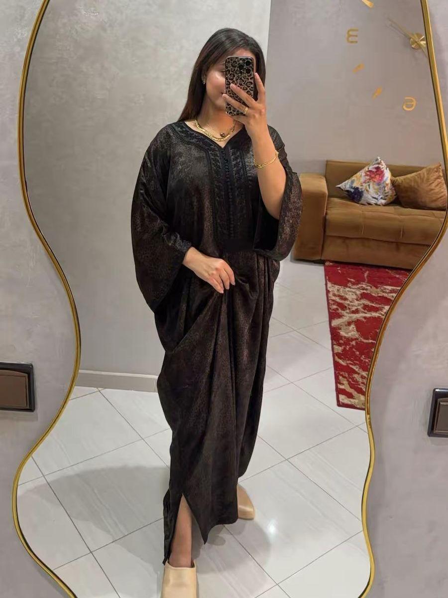 Gandoura Nour – Noir texturé – vue 5