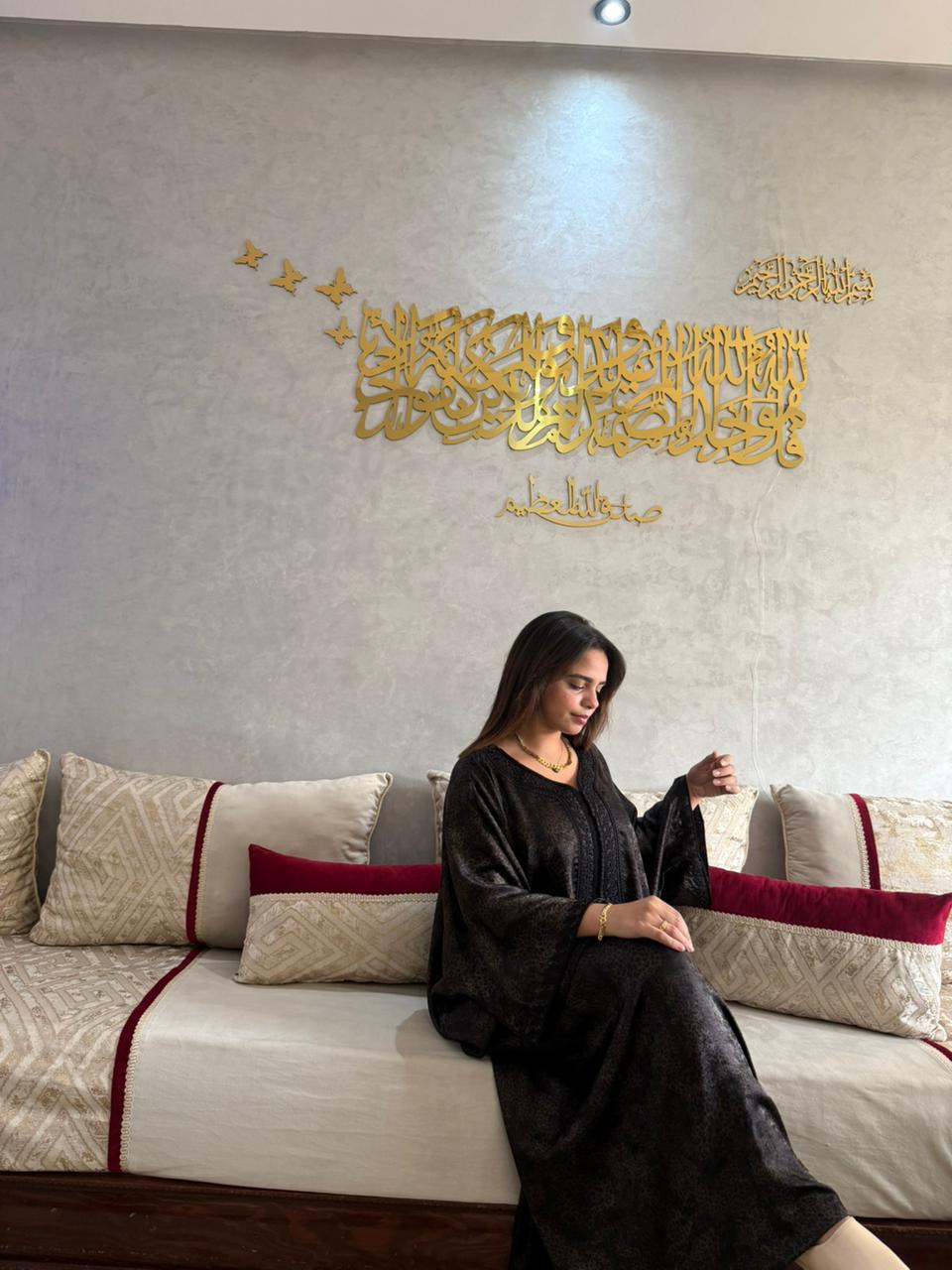 Gandoura Nour – Noir texturé
