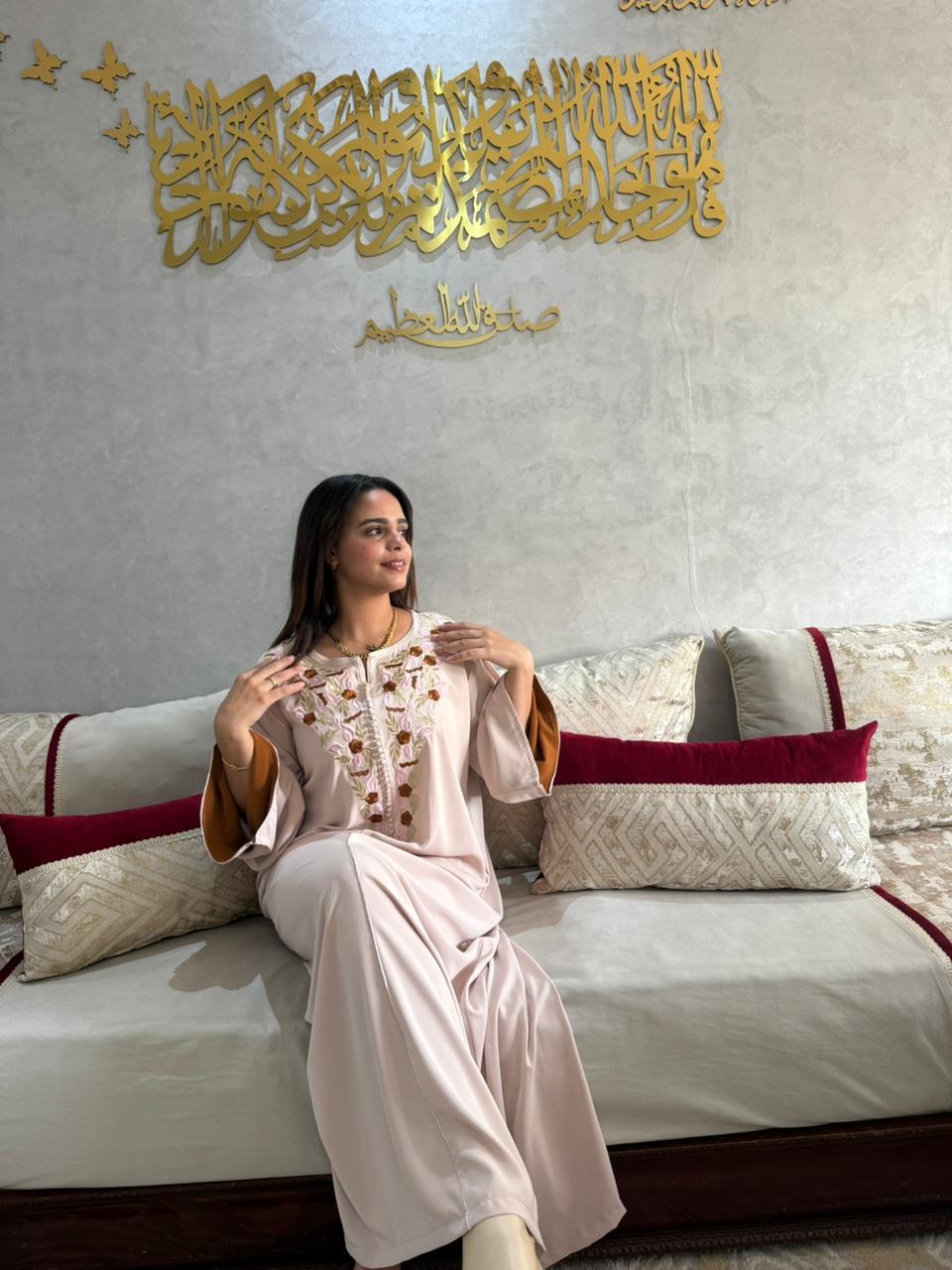 Caftan Inès – Beige sablé – vue 2