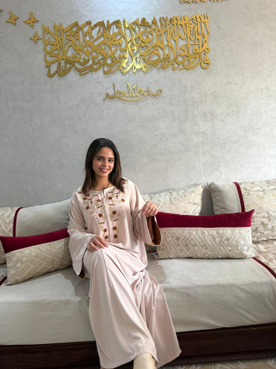 Caftan Inès – Beige sablé – vue 3
