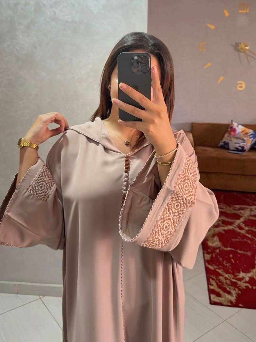 Djellaba Yara – Gris nude