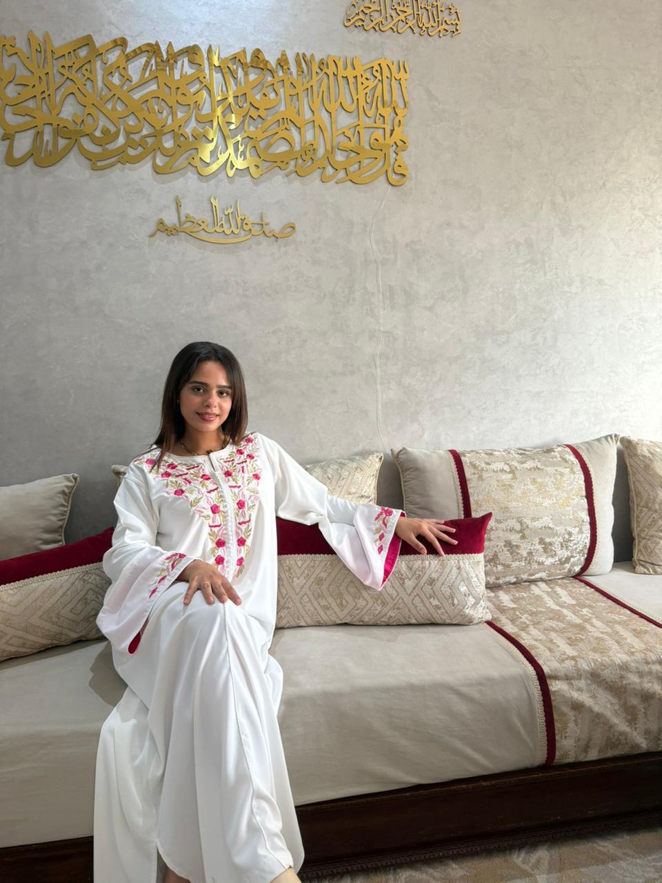 Caftan Inès – Blanc pur – vue 3