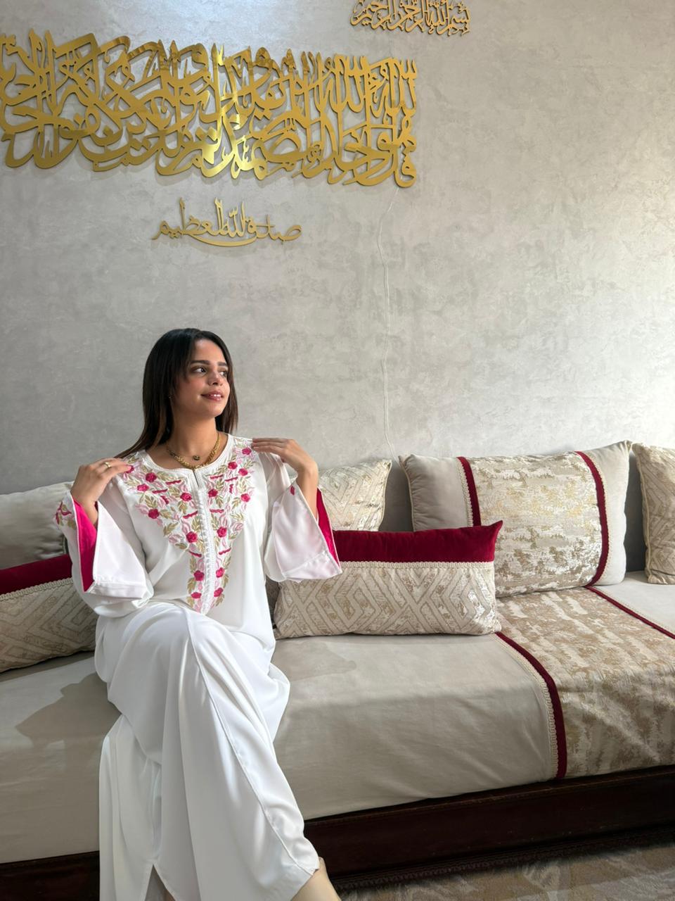 Caftan Inès – Blanc pur – vue 2