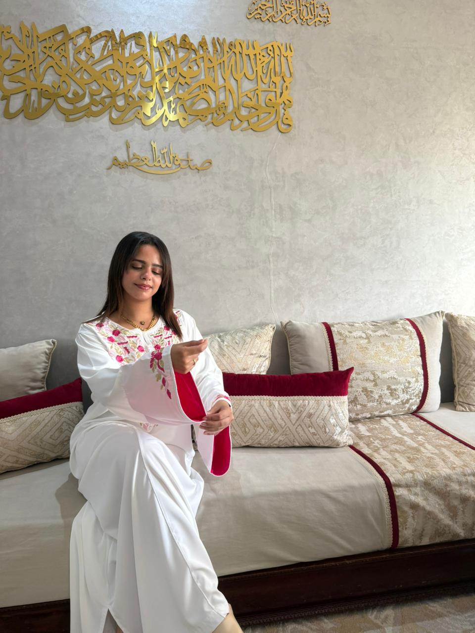 Caftan Inès – Blanc pur – vue 4