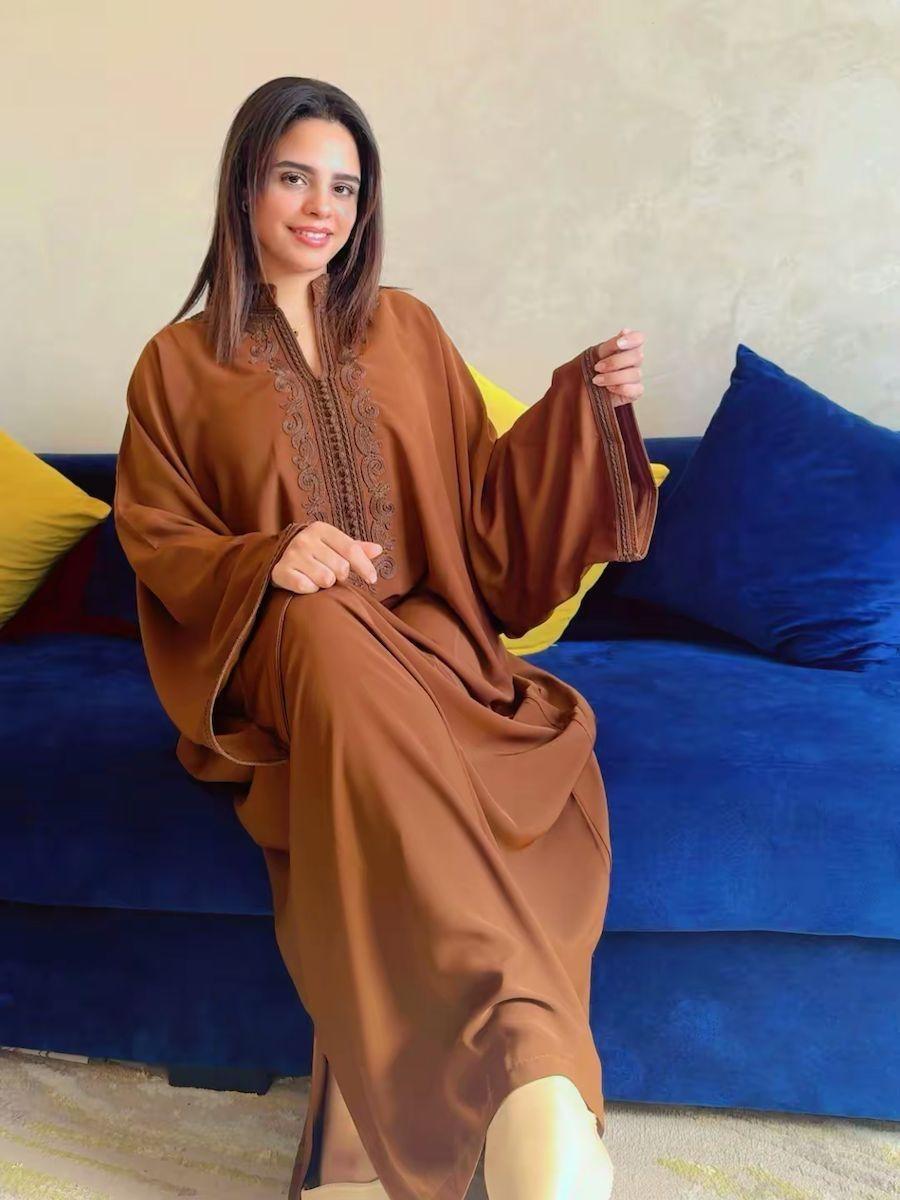 Gandoura Maya – Marron chocolat – vue 2