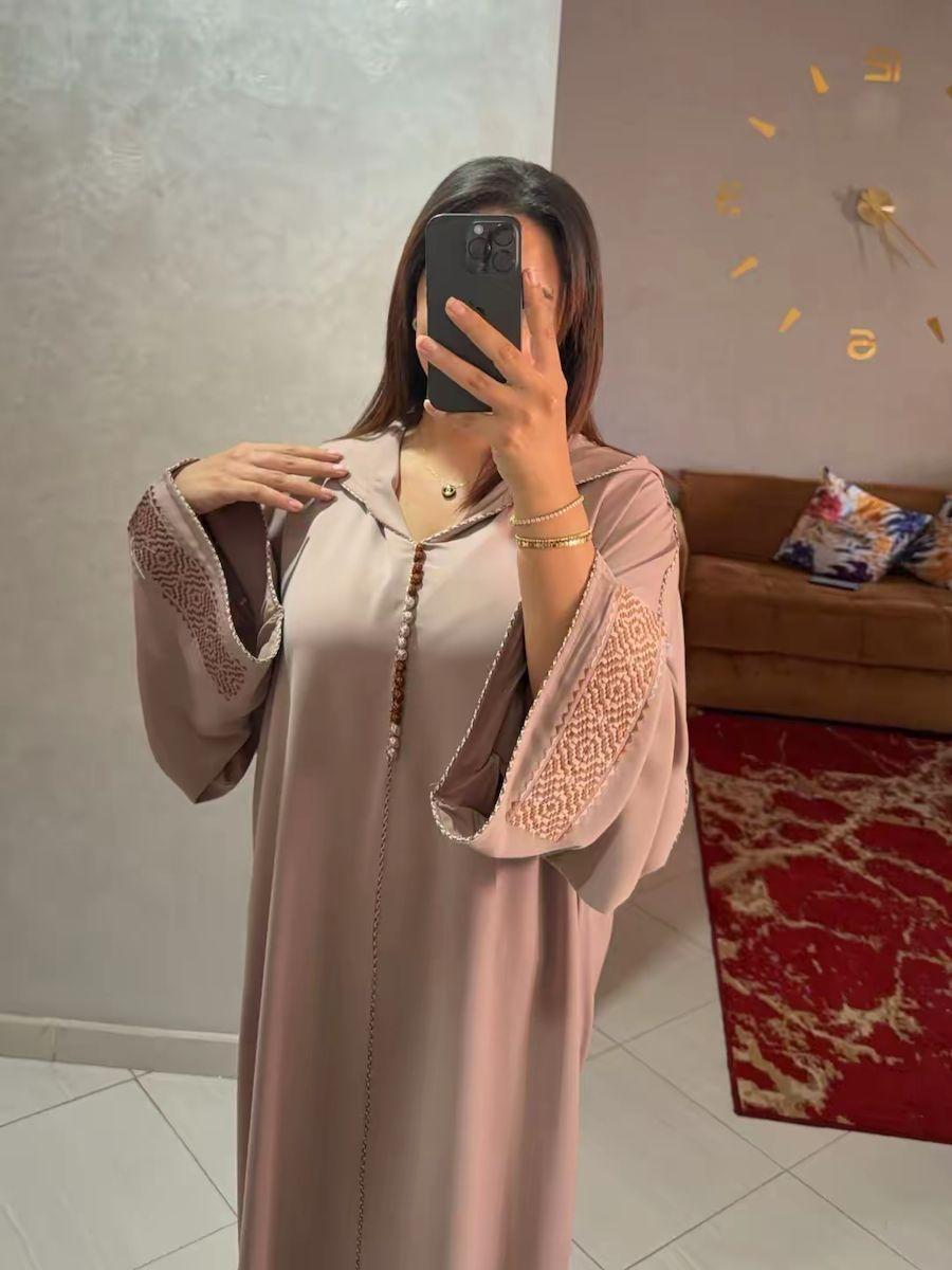 Djellaba Yara – Gris nude – vue 3