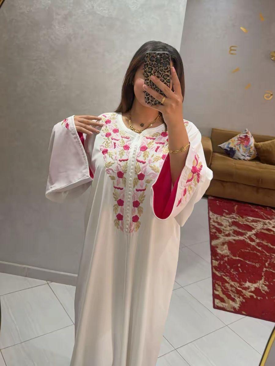Caftan Inès – Blanc pur – vue 6
