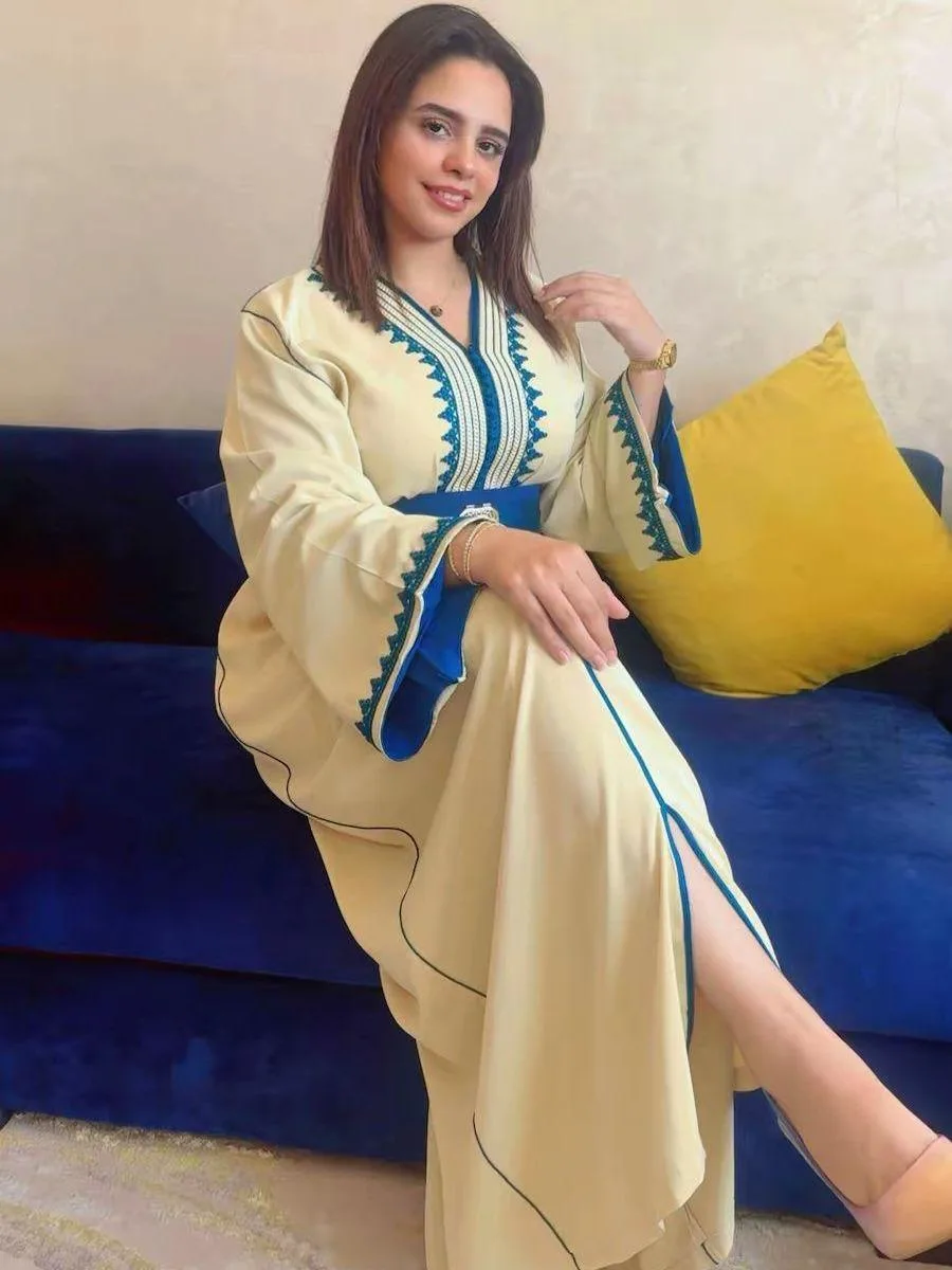 Caftan Alya – Bleu royal – vue 2