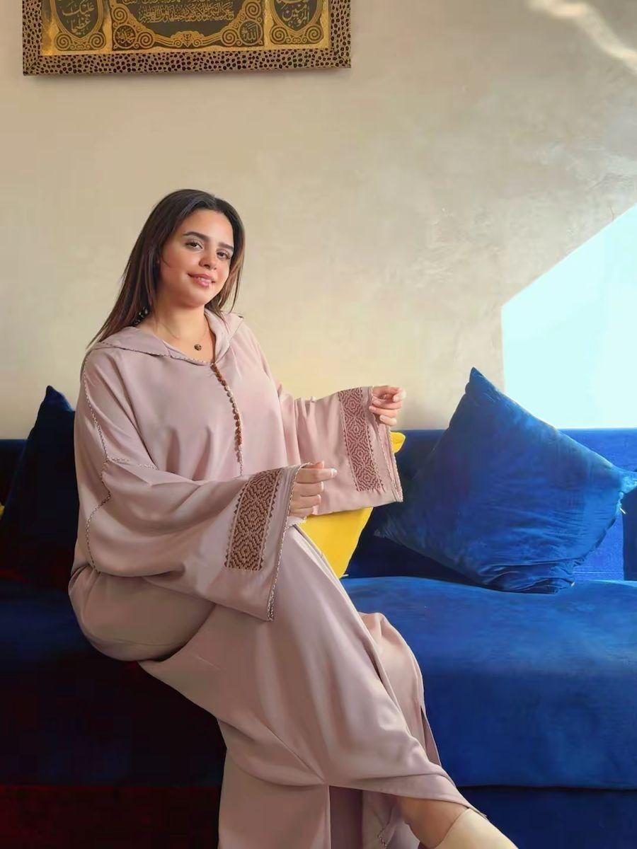 Djellaba Yara – Gris nude – vue 2